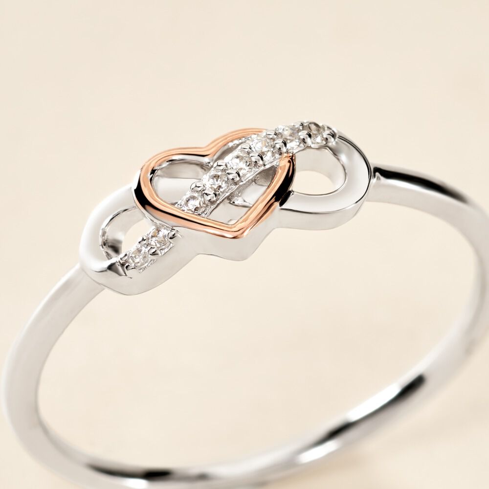 Bague Amuri Argent Bicolore Oxyde De Zirconium - Bagues de promesse Femme | Marc Orian