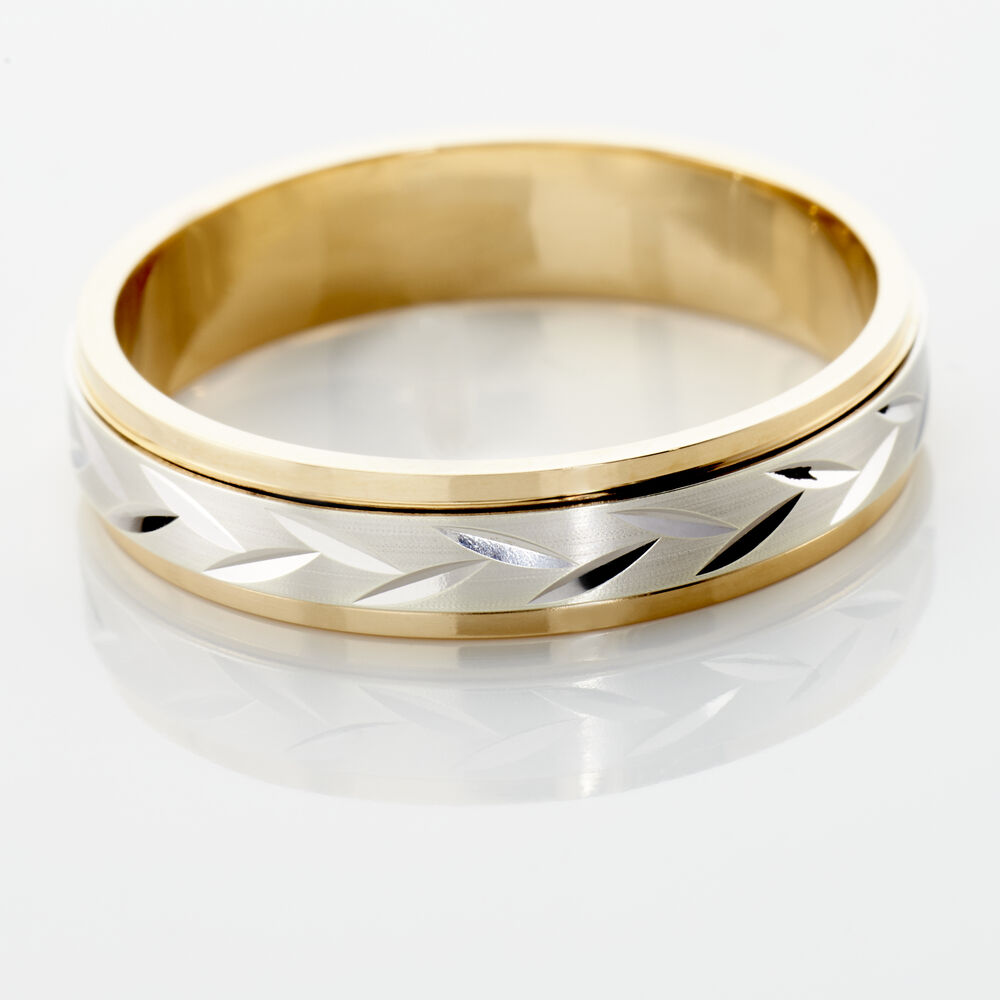 Alliance Effet Epi Mat Ruban Plat Or Bicolore - Alliances duo Unisex | Marc Orian