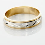 Alliance Effet Epi Mat Ruban Plat Or Bicolore - Alliances duo Unisex | Marc Orian