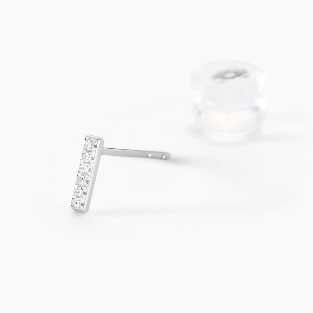 Boucles D'oreilles Puces Aprhodisia Or Blanc Diamant Blanc - Boucles d'oreilles pierres précieuses Femme | Marc Orian