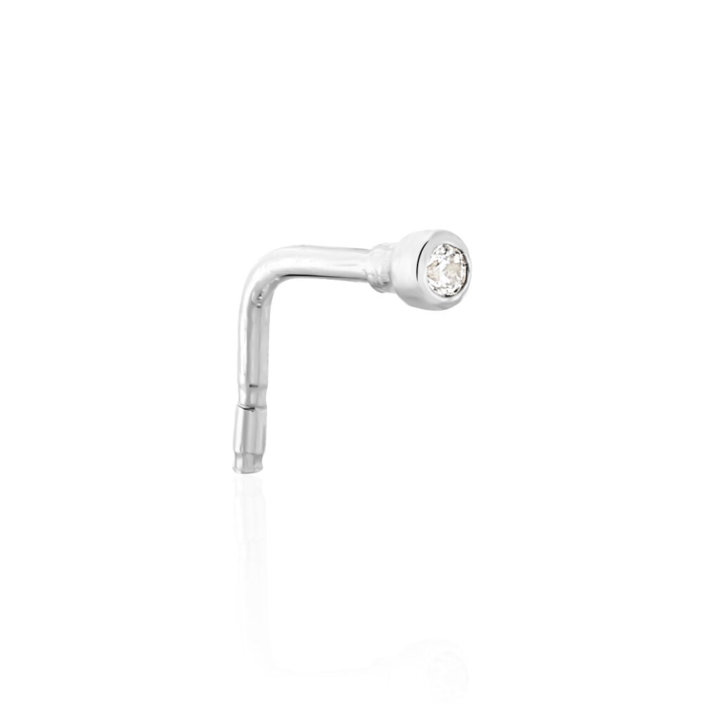 Piercing De Nez Fethi Serti Clos Or Blanc Oxyde De Zirconium - Piercing Nez Femme | Marc Orian