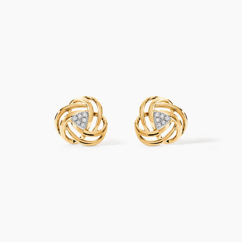 Boucles D'oreilles Puces Or Jaune Abidemi Diamants - Puces Femme | Marc Orian