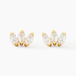 Boucles D'oreilles Puces Trai Or Jaune Oxyde De Zirconium - Puces Femme | Marc Orian