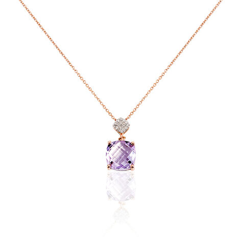 Collier Or Rose Amethyste Et Diamant - Colliers Femme | Marc Orian