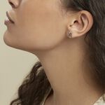 Boucles D'oreilles Puces Plaqu&eacute; Or Era Pierre De Synth&egrave;se - Puces Femme | Marc Orian