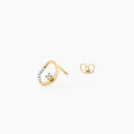 Boucles D'Oreilles Puces Fortuna Argent Dor&eacute; A L'Or 750/1000 Oxyde De Zirconium - Puces Femme | Marc Orian