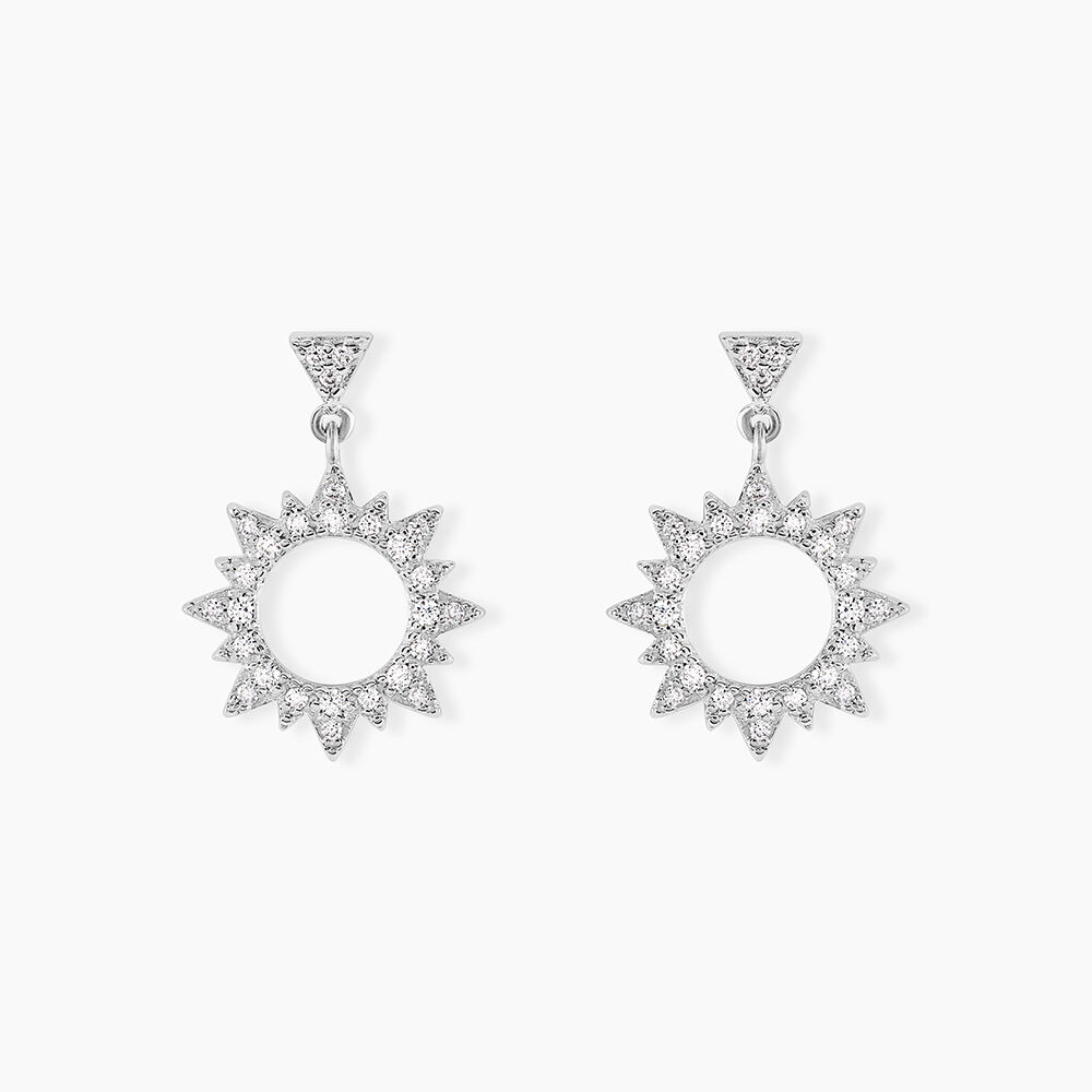 Boucles D'oreilles Pendantes Teana Argent Blanc Oxyde De Zirconium - Pendantes Femme | Marc Orian