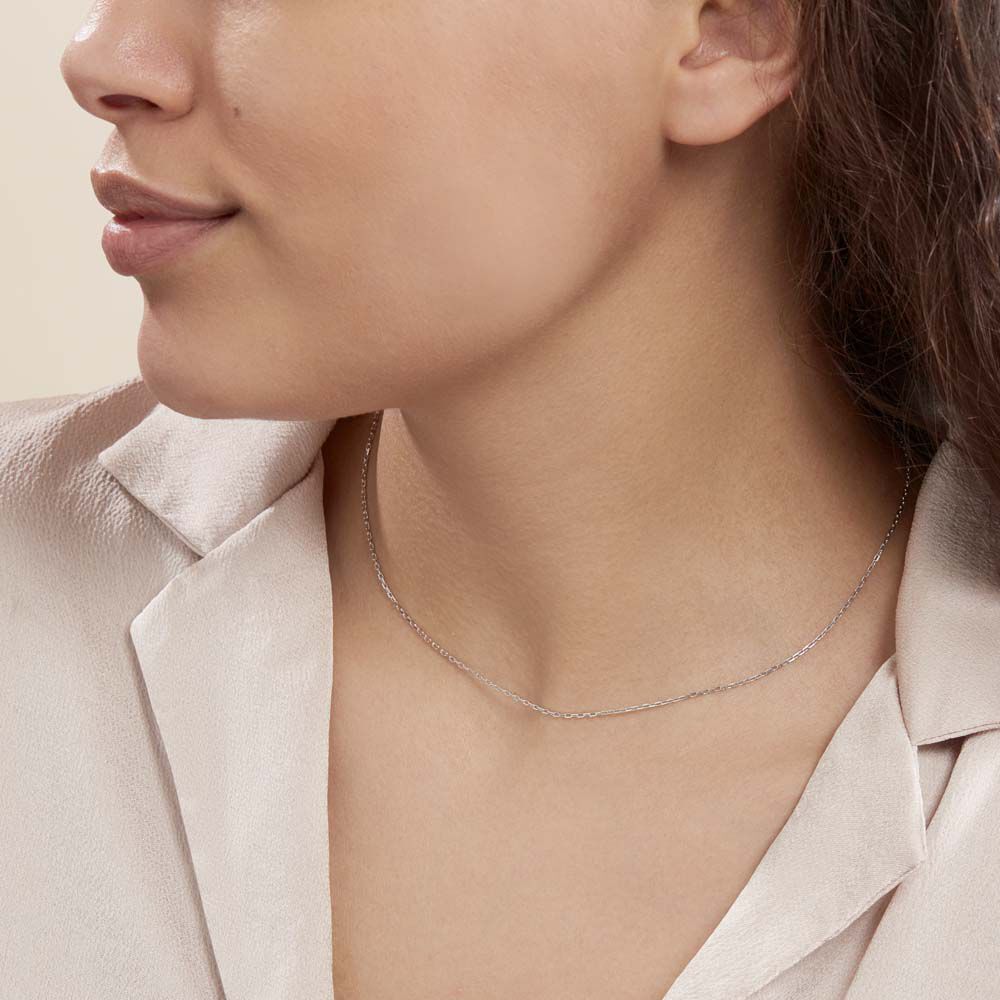 Chaîne Claudine Maille Forçat Argent Blanc - Colliers ras du cou Femme | Marc Orian