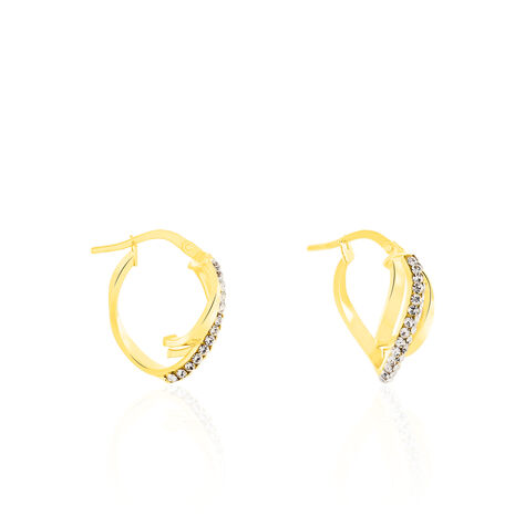 Créoles Mitica Or Jaune Strass - Boucles d'oreilles Créoles Femme | Marc Orian