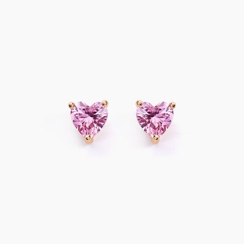 Boucles D'oreilles Puces Kelvyn Argent Rose Oxyde De Zirconium - Puces Femme | Marc Orian