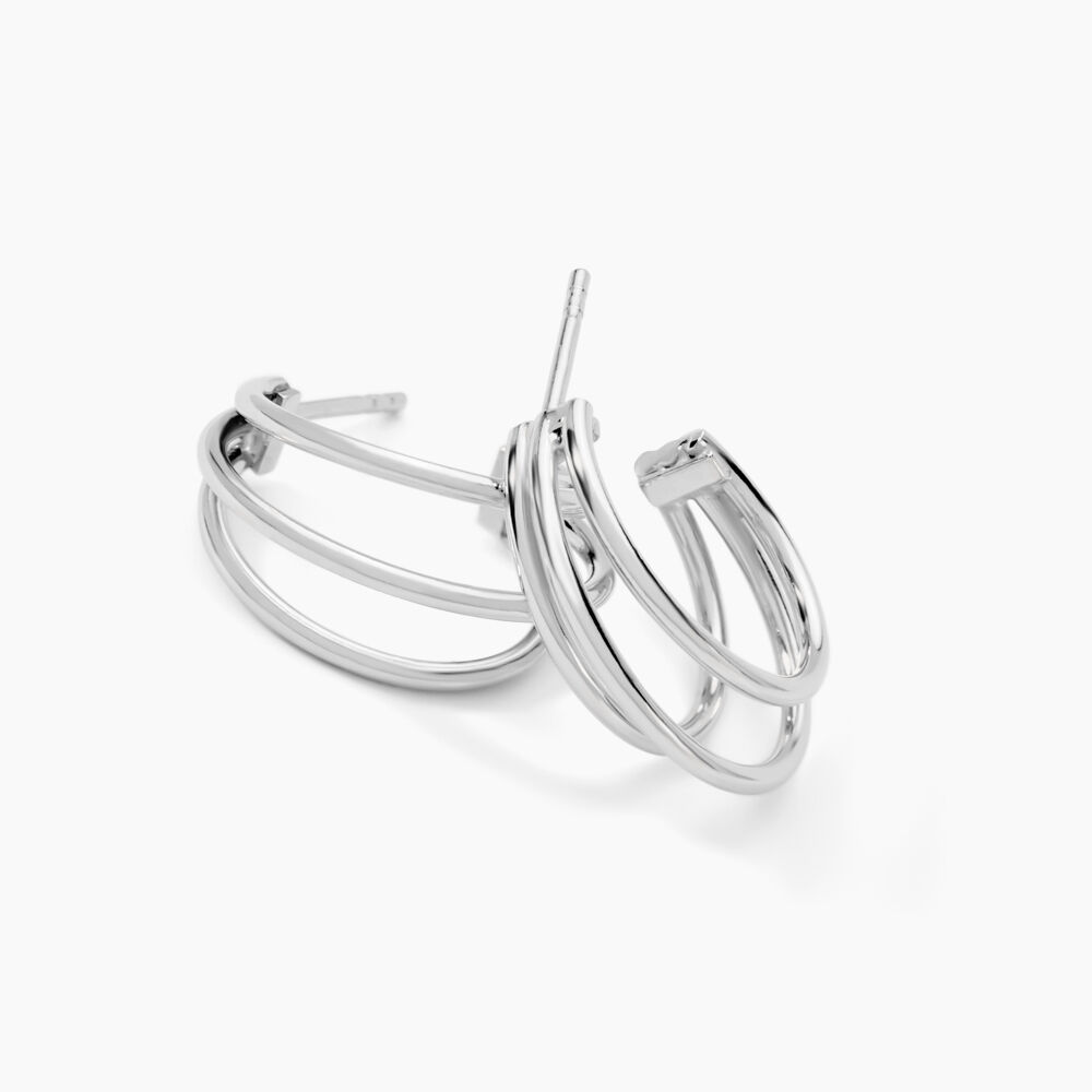 Créoles Argent Blanc Jukka - Créoles Femme | Marc Orian