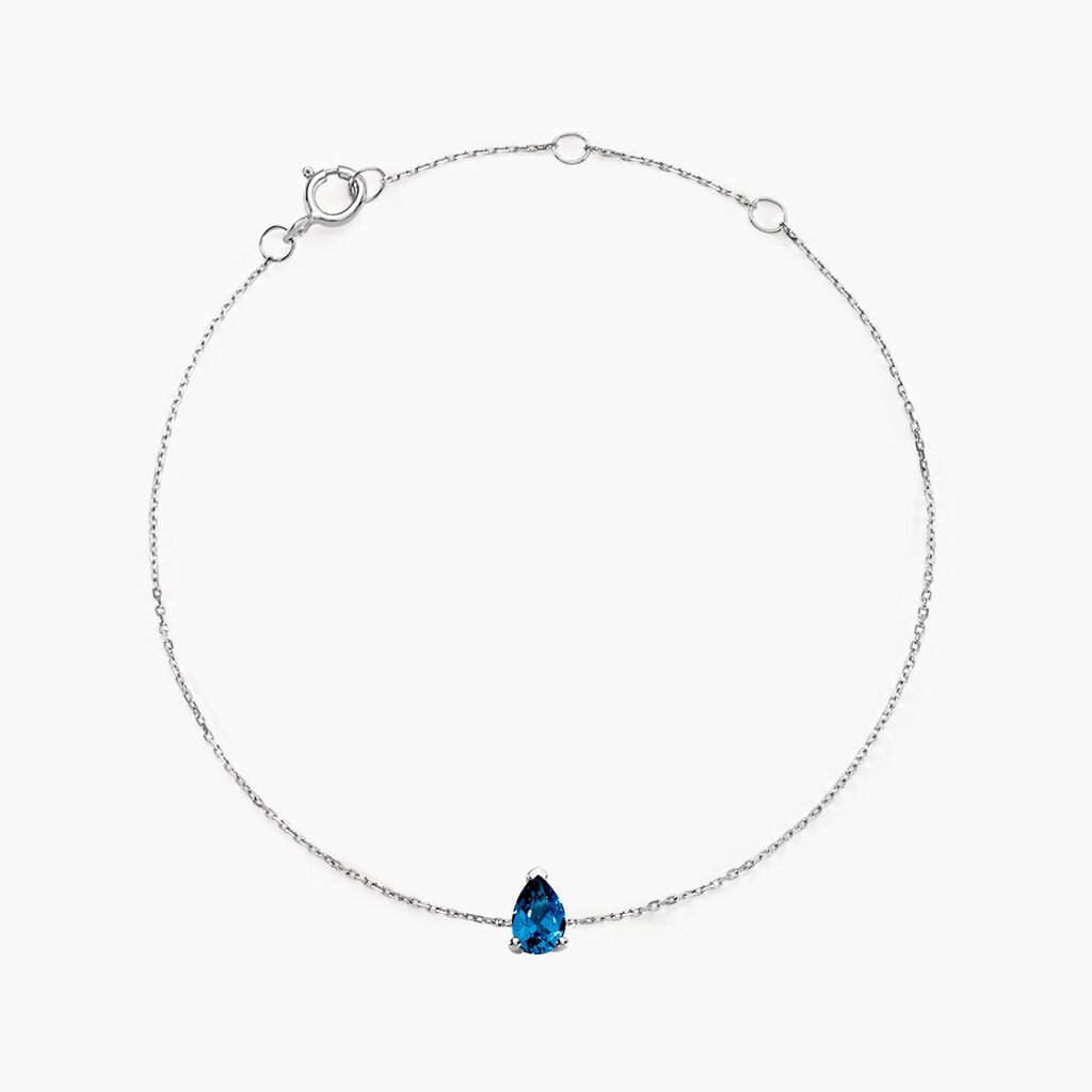 Bracelet Or Blanc Goutte Topaze - Bracelets cha&icirc;nes Femme | Marc Orian