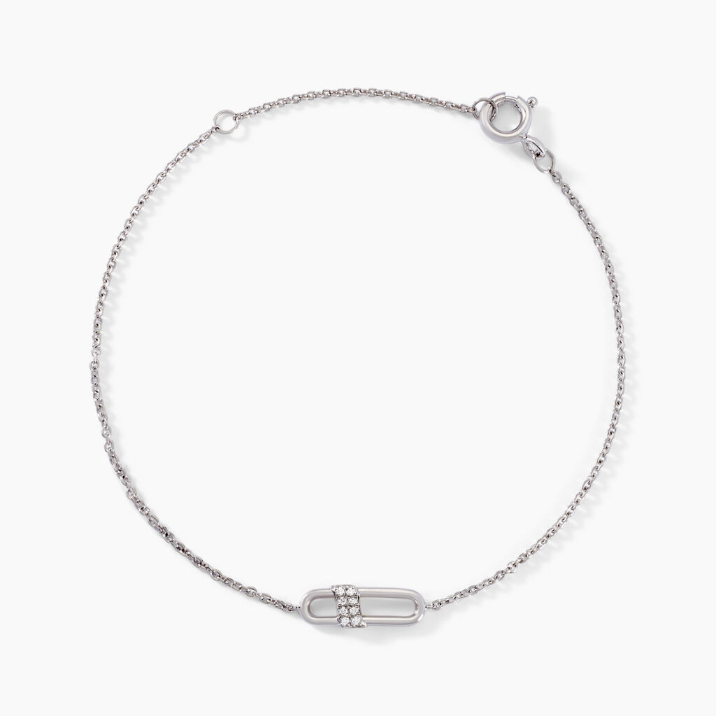 Bracelet Olimpia Argent Blanc Diamant Synthétique - Bracelets chaînes Femme | Marc Orian