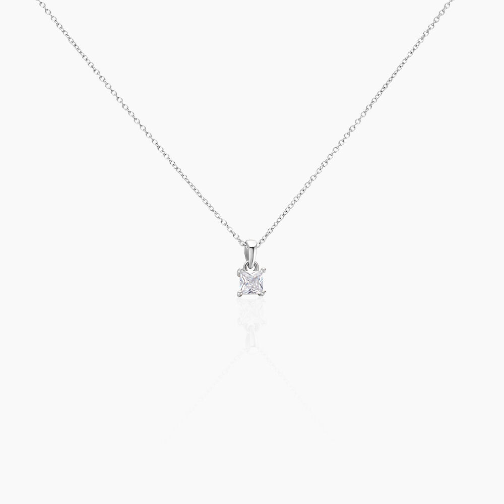 Collier Argent Blanc Jenah Oxyde De Zirconium - Colliers solitaires Femme | Marc Orian