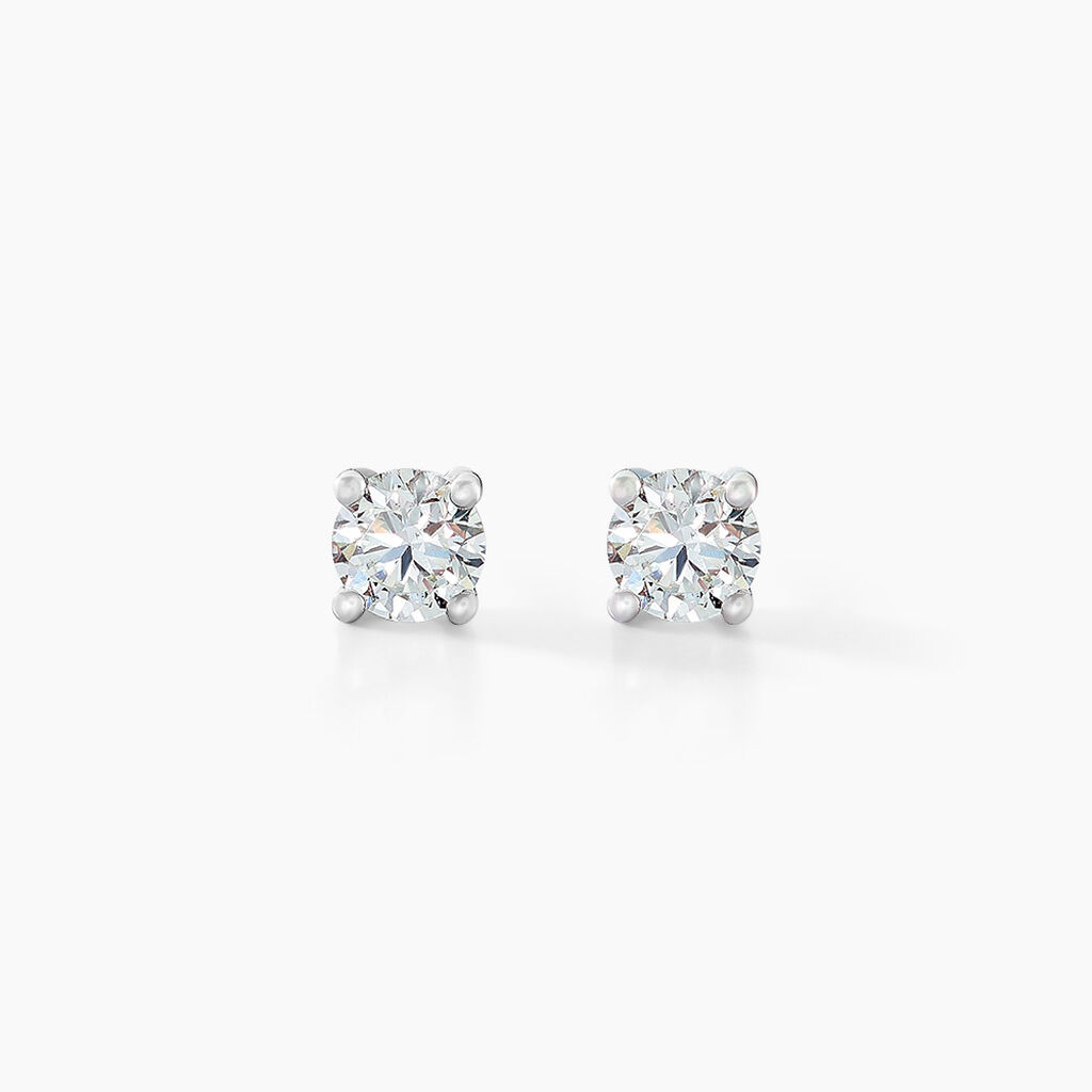 Boucles D'oreilles Puces Aphrodite Or Blanc Diamant - Puces Famille | Marc Orian