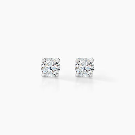 Boucles D'oreilles Puces Aphrodite Or Blanc Diamant - Puces Famille | Marc Orian