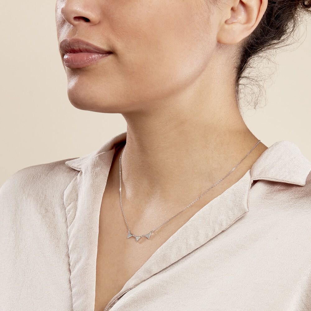 Collier Bartoumieu Argent Blanc Oxyde De Zirconium - Colliers avec pierres Femme | Marc Orian