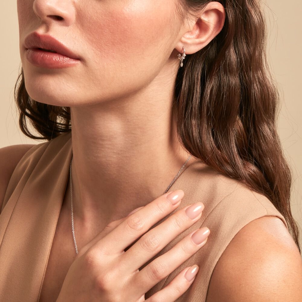 Créoles Dhyana Argent Blanc - Créoles Femme | Marc Orian
