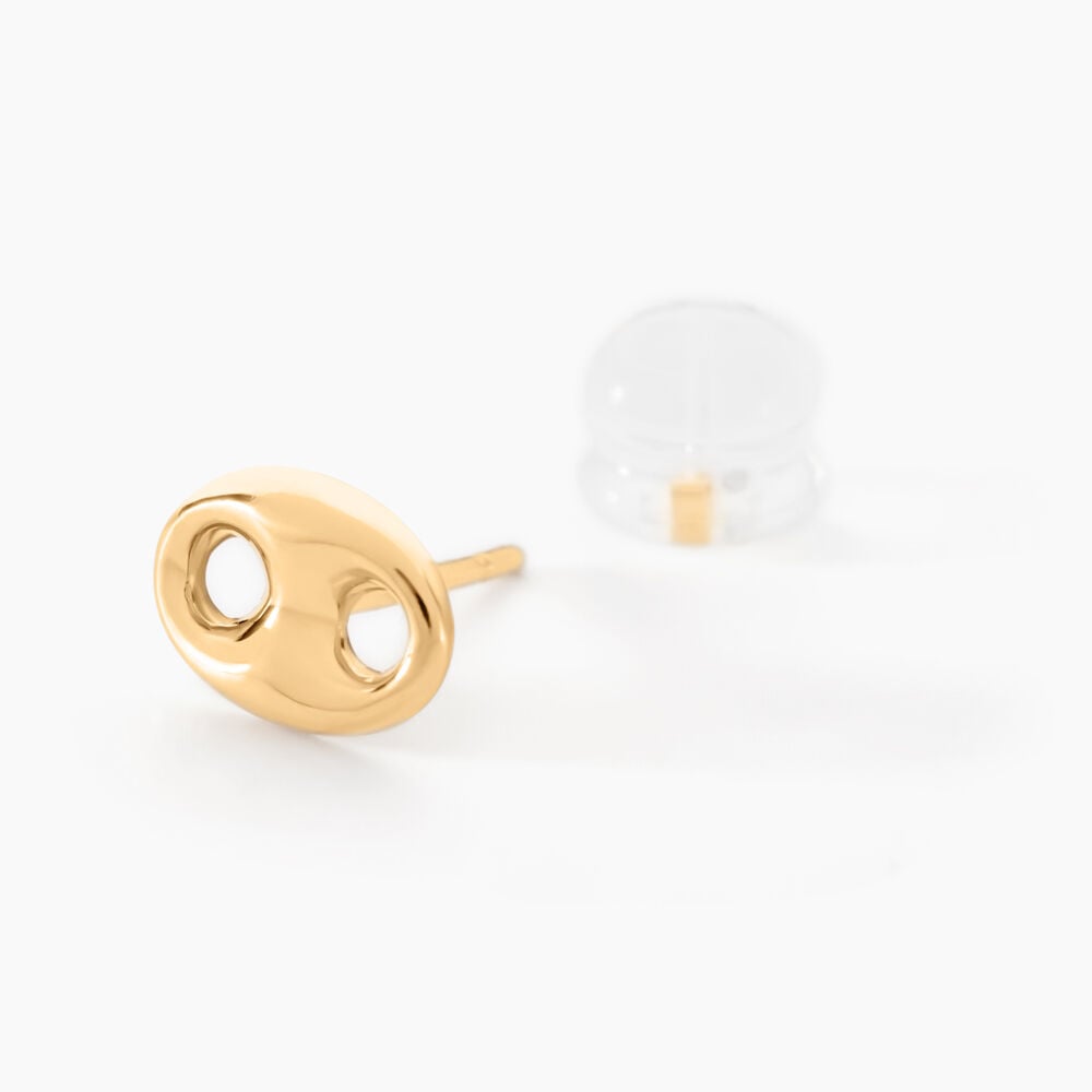 Boucles D'oreilles Puces Cara Grain De Cafe Or Jaune - Puces Femme | Marc Orian