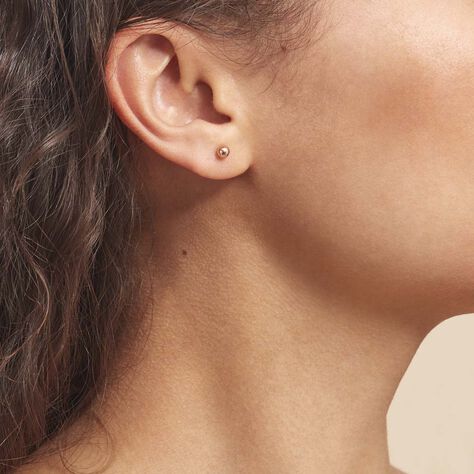 Boucles D'oreilles Puces Fidelia Boule Or Rose - Clous d'oreilles Femme | Marc Orian