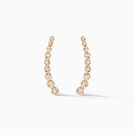 Boucles D'oreilles Grimpantes Plaqu&eacute; Or Jaune Nazeli Oxyde - Piercings d'oreilles Femme | Marc Orian