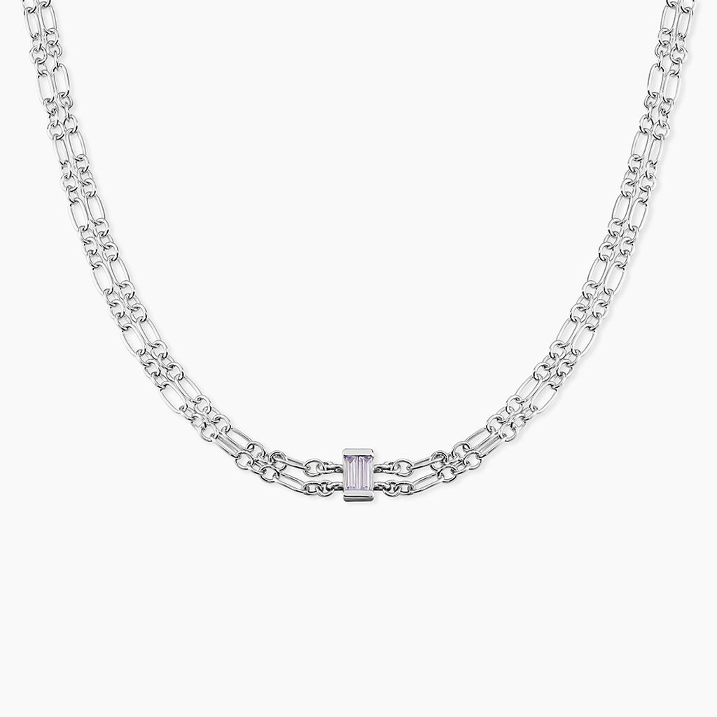 Collier Chanelle Argent Blanc Oxyde De Zirconium - Colliers ras du cou Femme | Marc Orian