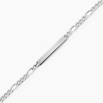 Bracelet Identit&eacute; Argent Blanc Vivian - Gourmettes Homme | Marc Orian