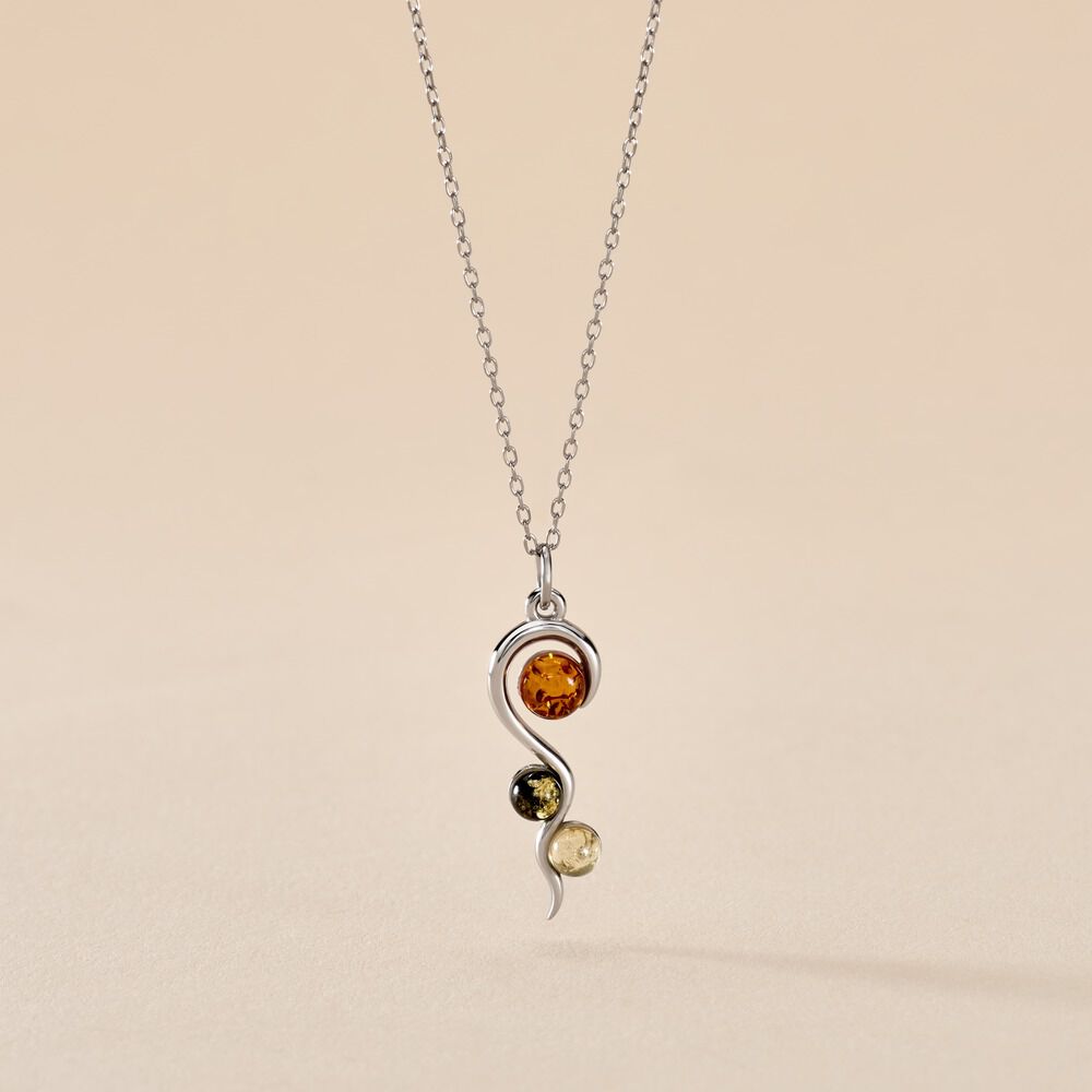 Collier Murriel Argent Blanc Ambre - Colliers avec pierres Femme | Marc Orian