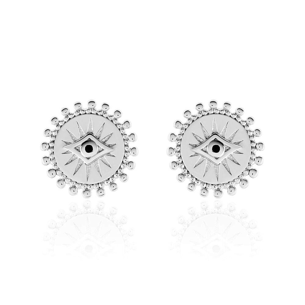 Boucles D'oreilles Puces Salvia Argent Blanc Oxyde De Zirconium - Puces Femme | Marc Orian