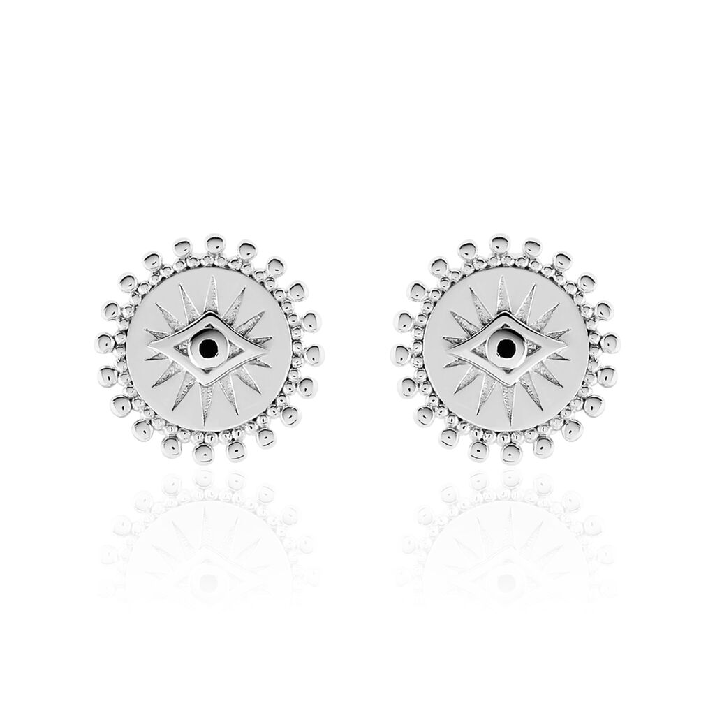 Boucles D'oreilles Puces Salvia Argent Blanc Oxyde De Zirconium - Puces Femme | Marc Orian