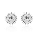 Boucles D'oreilles Puces Salvia Argent Blanc Oxyde De Zirconium - Puces Femme | Marc Orian