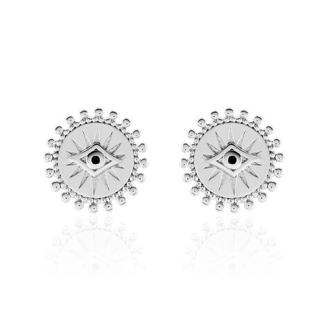 Boucles D'oreilles Puces Salvia Argent Blanc Oxyde De Zirconium - Puces Femme | Marc Orian
