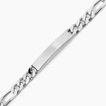 Bracelet Identit&eacute; Vivian Argent Blanc - Gourmettes Homme | Marc Orian