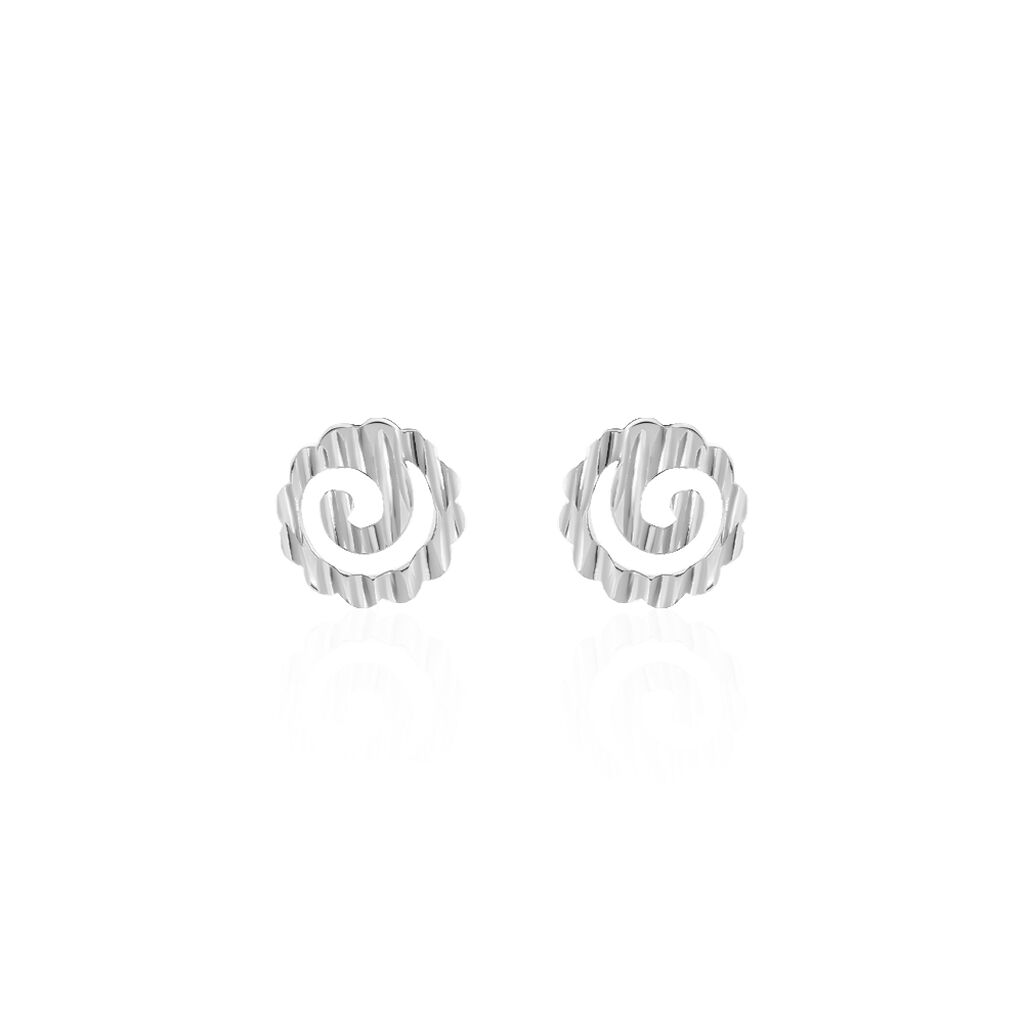 Boucles D'oreilles Puces Selima Argent Blanc - Puces Femme | Marc Orian