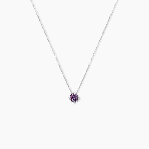 Collier Solitaire Argent Blanc Rio Santa Teresa Oxyde De Zirconium - Colliers solitaires Femme | Marc Orian