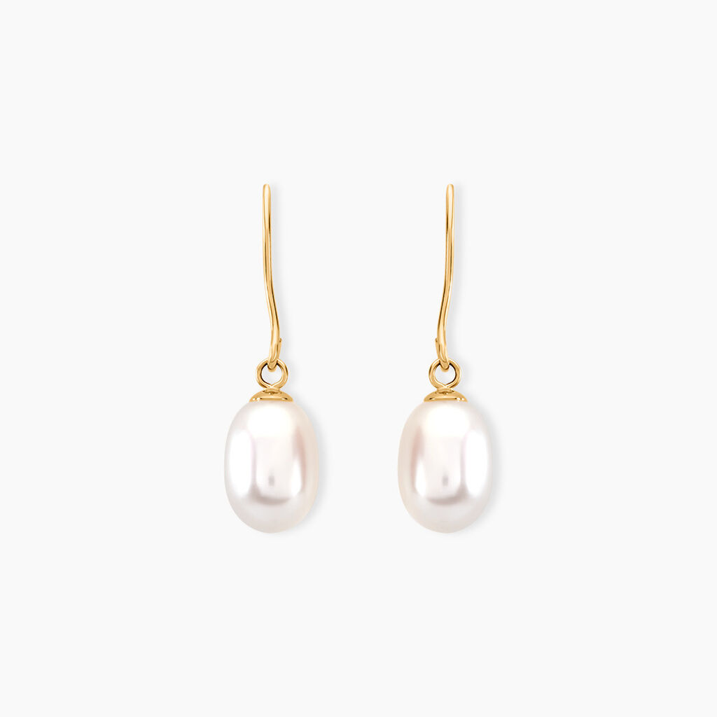 Boucles D'oreilles Pendantes Baroque Or Jaune Perle De Culture - Boucles d'oreilles mariage Femme | Marc Orian