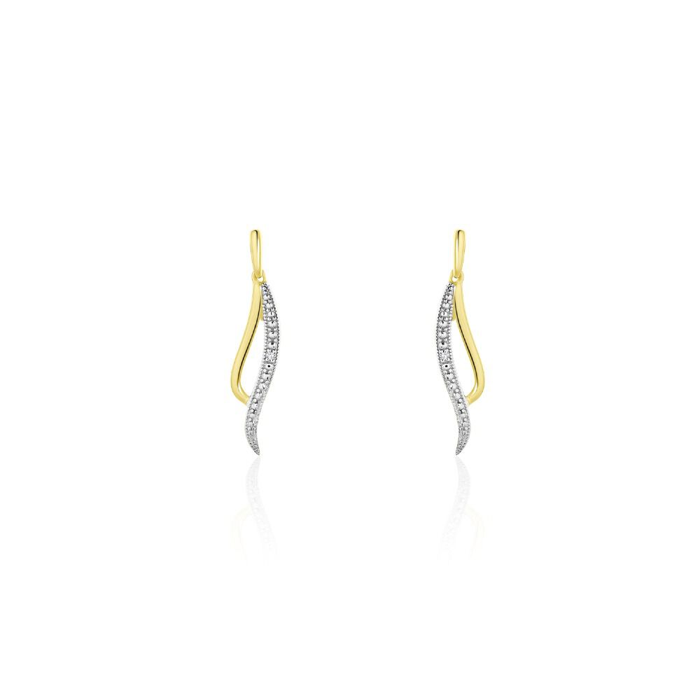 Boucles D'oreilles Pendantes Or Jaune Maaria Diamants - Pendantes Femme | Marc Orian