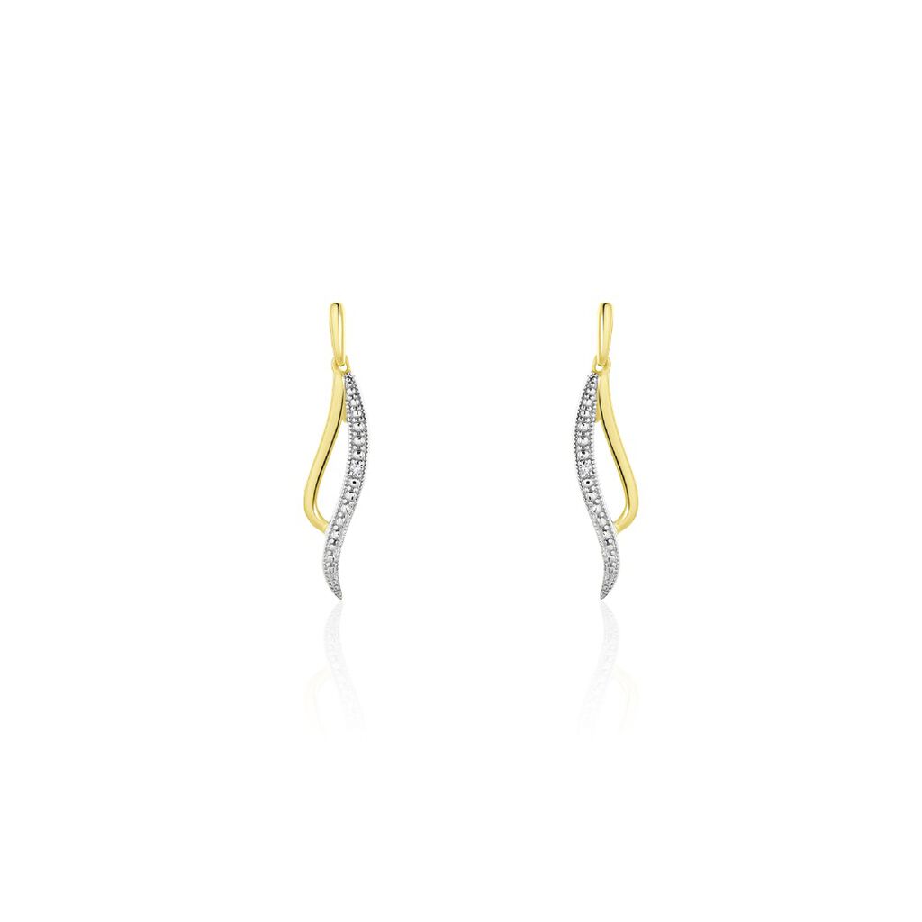 Boucles D'oreilles Pendantes Or Jaune Maaria Diamants - Pendantes Femme | Marc Orian