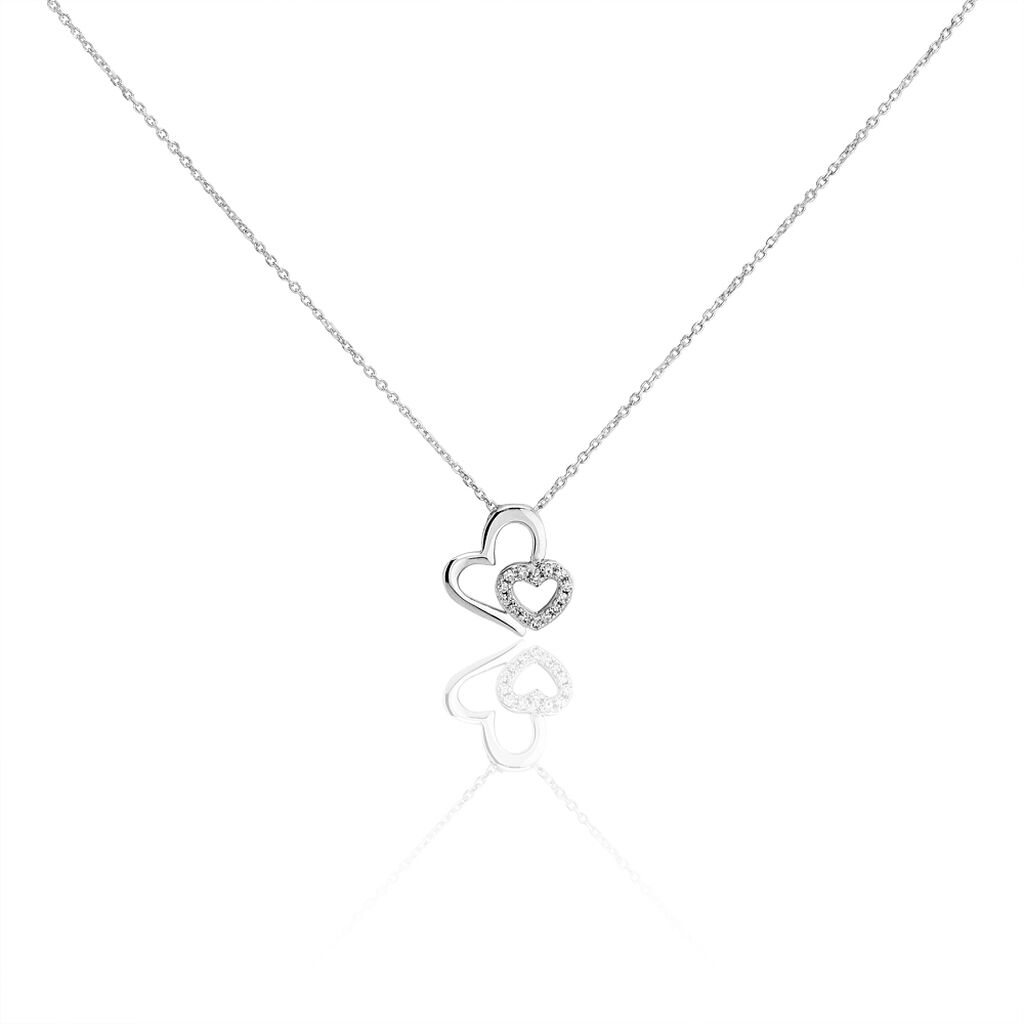 Collier Or Blanc Diamant - Colliers avec pierres Femme | Marc Orian