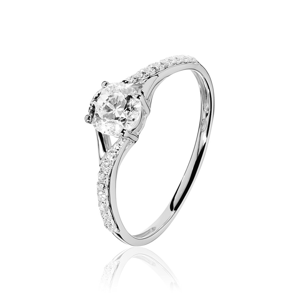 Bague Evita Or Blanc Oxyde De Zirconium - Solitaires Femme | Marc Orian