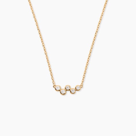 Collier Halo Plaqu&eacute; Or Jaune Oxyde De Zirconium - Colliers avec pierres Femme | Marc Orian