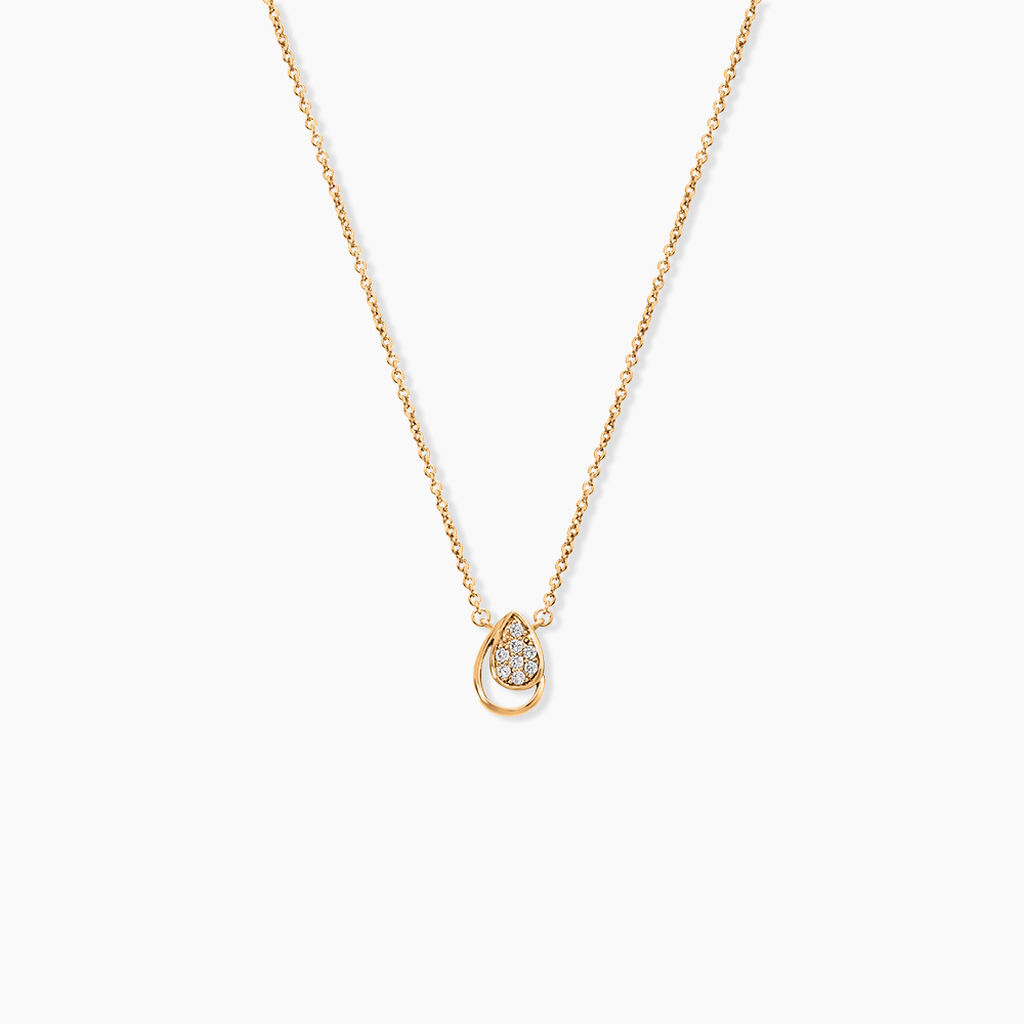 Collier Mahalya Plaqu&eacute; Or Jaune Oxyde De Zirconium - Colliers avec pierres Femme | Marc Orian