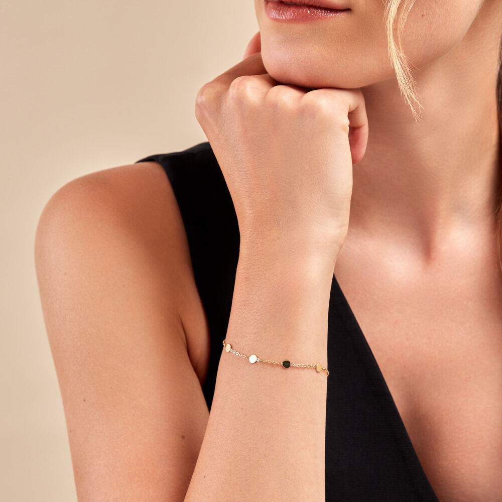 Bracelet Eva Acier Jaune - Bracelets Medailles Femme | Marc Orian