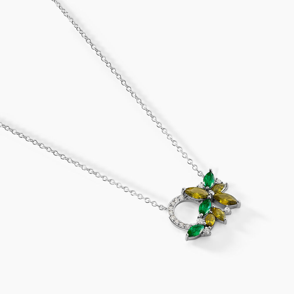 Collier Gardenia Crown Argent Blanc Oxyde De Zirconium - Colliers avec pierres Femme | Marc Orian