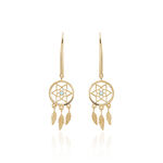 Boucles D'oreilles Pendantes Attrape Reves Plaque Or Pierre - Pendantes Femme | Marc Orian