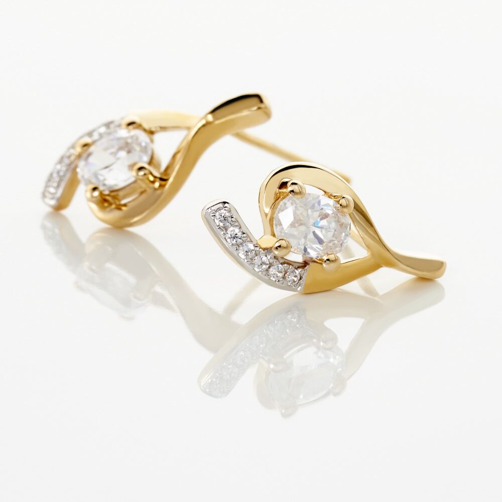 Boucles D'oreilles Sagesse Or Jaune Oxyde Oxyde - Puces Femme | Marc Orian