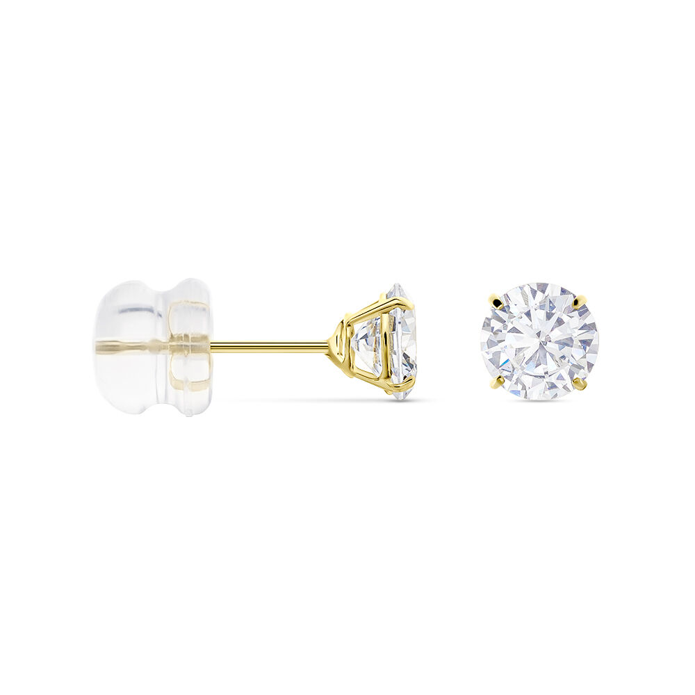 Boucles D'oreilles Puces Or Jaune Katherina Oxyde De Zirconium - Puces Femme | Marc Orian