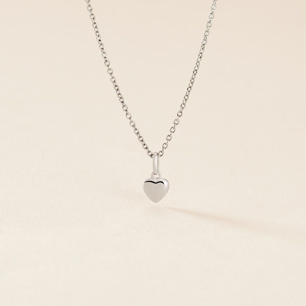 Pendentif Eudocie Coeur Lisse Or Blanc - Pendentifs Femme | Marc Orian