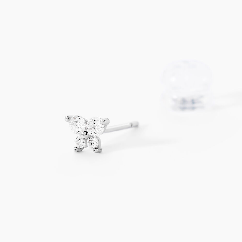 Boucles D'oreilles Puces Jemila Or Blanc Oxyde De Zirconium - Puces Femme | Marc Orian