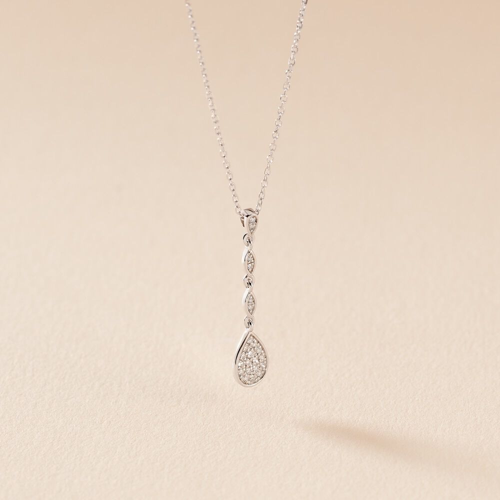 Collier Unice Or Blanc Diamant - Colliers avec pierres Femme | Marc Orian